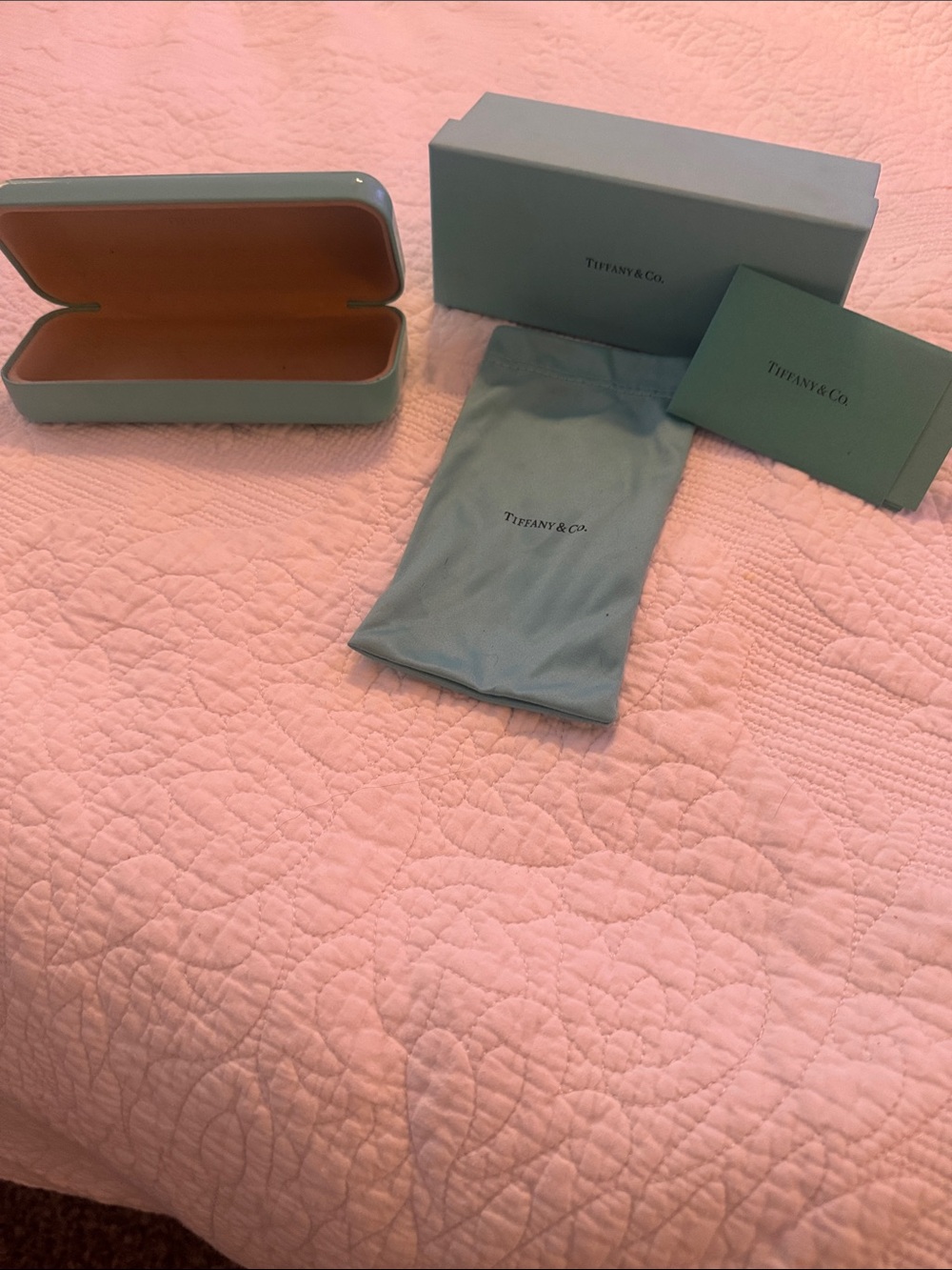Tiffany & Co. Signature Blue Jewelry Case, Pouch & Box Set